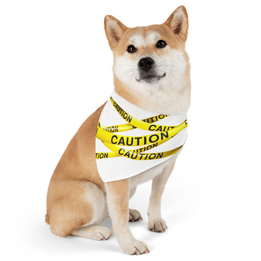 Caution Pet Bandana Collar, Safety Dog Bandana, Reflective Pet Collar, Safety Dog Bandana, Dog Safety Accessory, Pet Visibility Gear